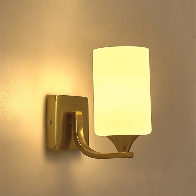 

Modern Interior Simple LED Wall Light E27 2 Heads Glass Lamp for Bedside Bedroom Corridor Living Room Stairs AC85-265V