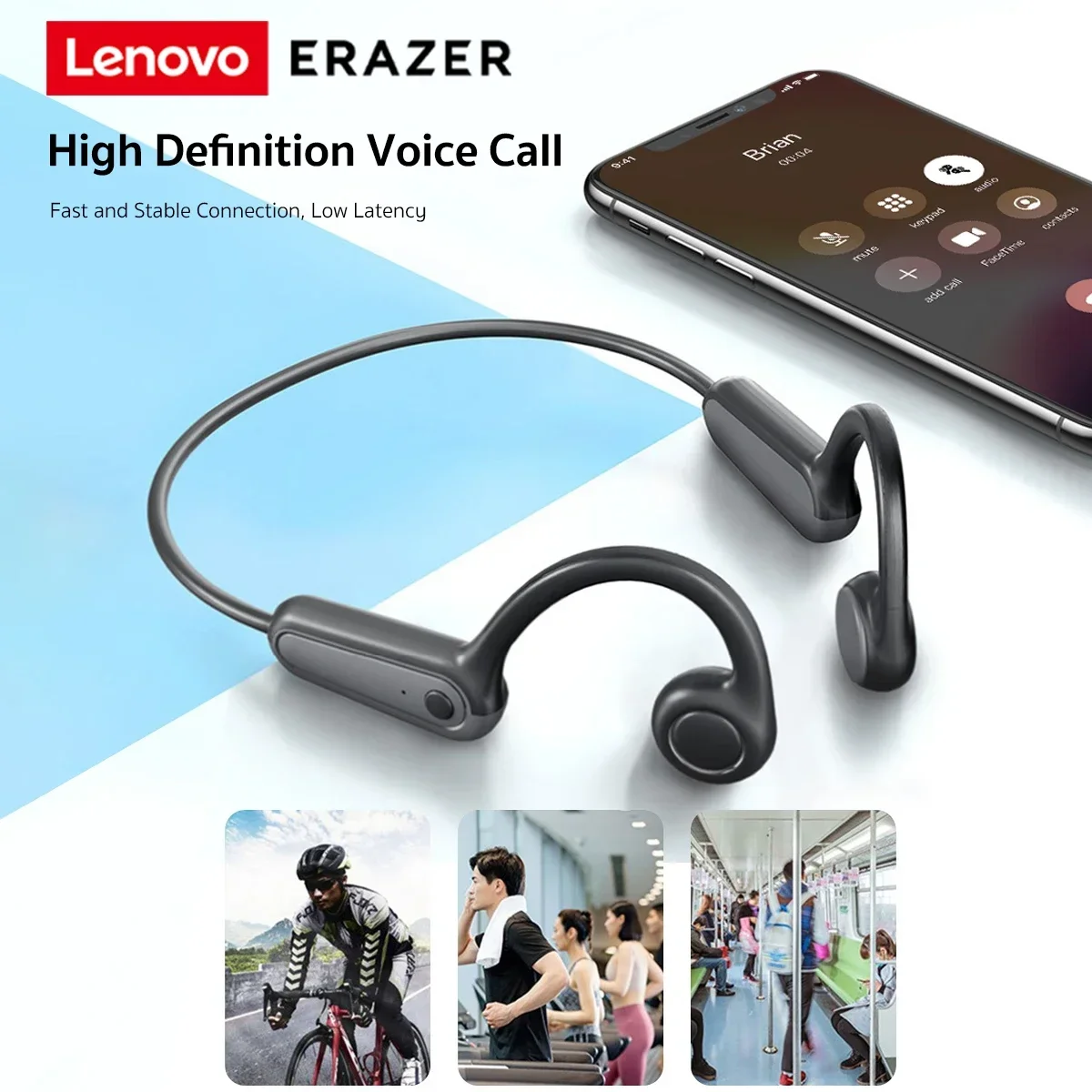 Беспроводные наушники Lenovo ERAZER XF22 с костной проводимостью и микрофоном
