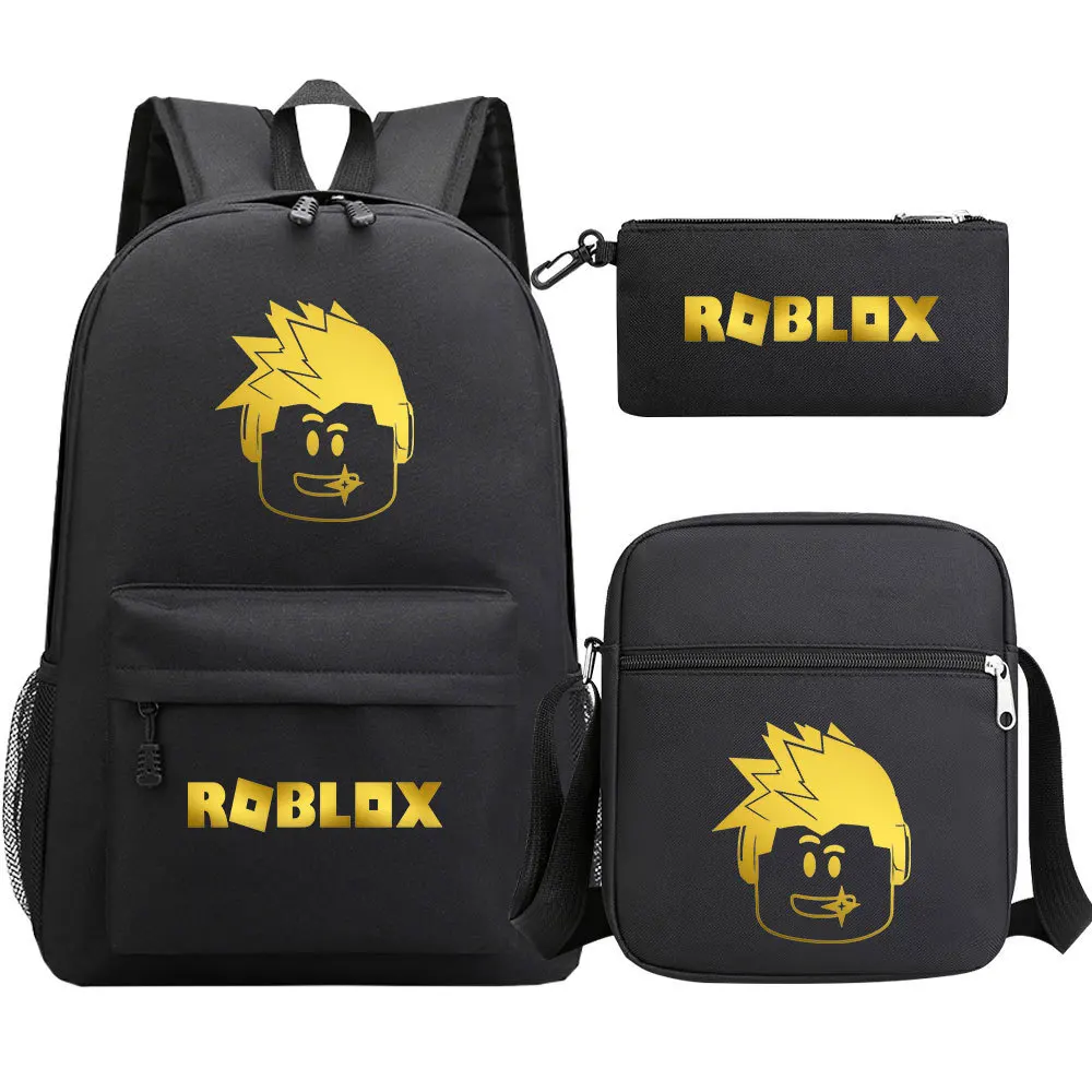 

Golden Three-piece ROBLOX Game Surrounding Teenagers Primary and Middle School Students Schoolbag Male and Female Backpack