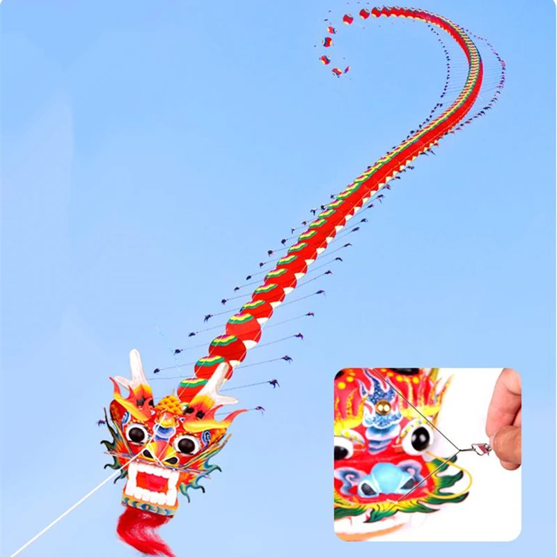 

free shipping chinese dragon kite flying handle line traditional kite eagle kite outdoor game toys for adults professional kites