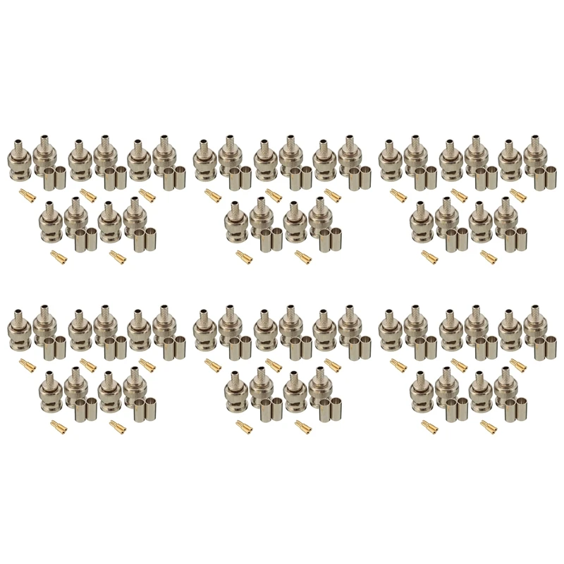 

60 Sets 3-Piece BNC Male RG58 Plug Crimp Connectors