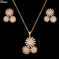 donia jewelry european and american fashion womens micro inlaid necklace luxury womens zircon pendant earrings set jewelry