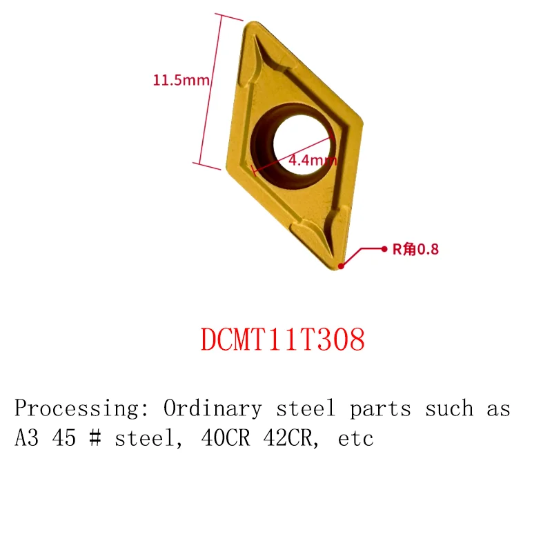 YRFL 10 шт. CNC вставка 55 ° Бриллиантовая зернистость DCMT 070204 DCGT 11T304 для нержавеющей