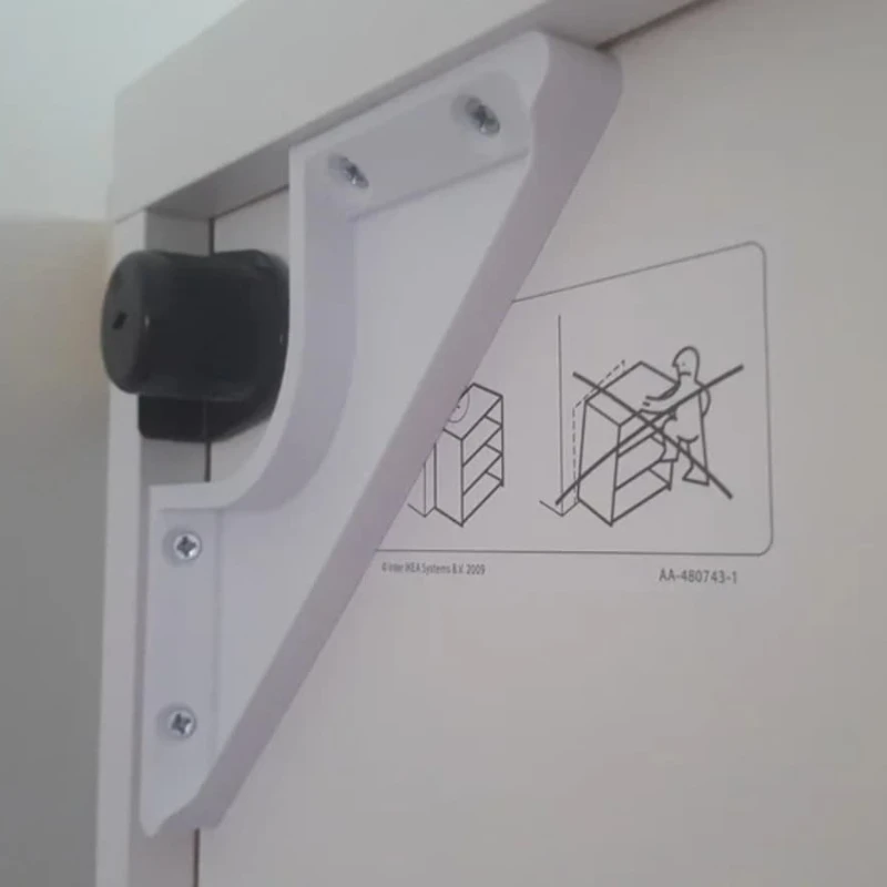 Фото 4 шт. белых угловых кронштейнов для шкафов IKEA Besta, мебельные соединители с 20 саморезами M3*18 №2