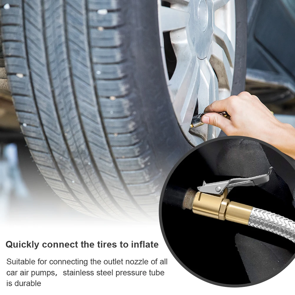 

Car Motorcycle Bike Tire Air Inflator Hose Air Chuck Inflatable Tube Hose Inflator Tube Connection Quick Inflation Chuck Locking