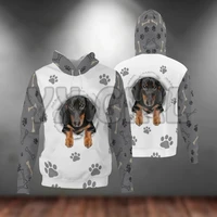 dachshund paw dog 3d printed hoodies unisex pullovers funny dog hoodie casual street tracksuit