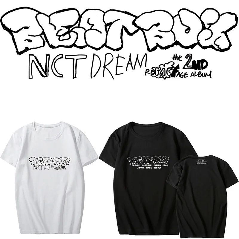 

Футболки NCT DREAM Beatbox с названием певицы, хлопковая Футболка CHENLE HAECHAN JAEMIN JENO JISUNG MARK RENJUN, высококачественные футболки