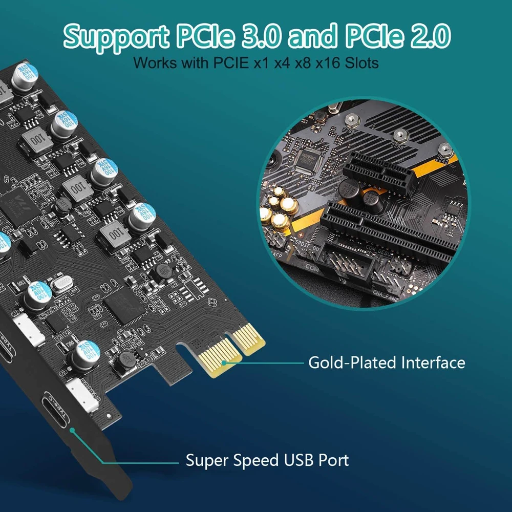 Плата расширения USB 3.0 PCIE 5 портов