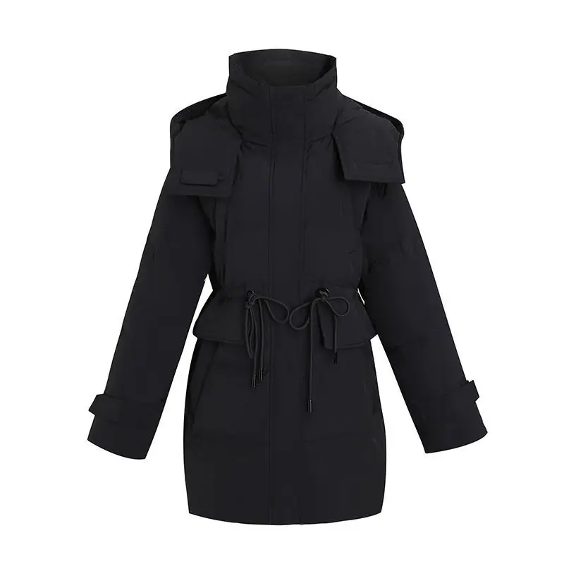 Winter New Down Cotton Coats Women Hooded Solid Thick Warm Padded Parkas Loose Long Jacket Female Clothing Fashion Tops Lady