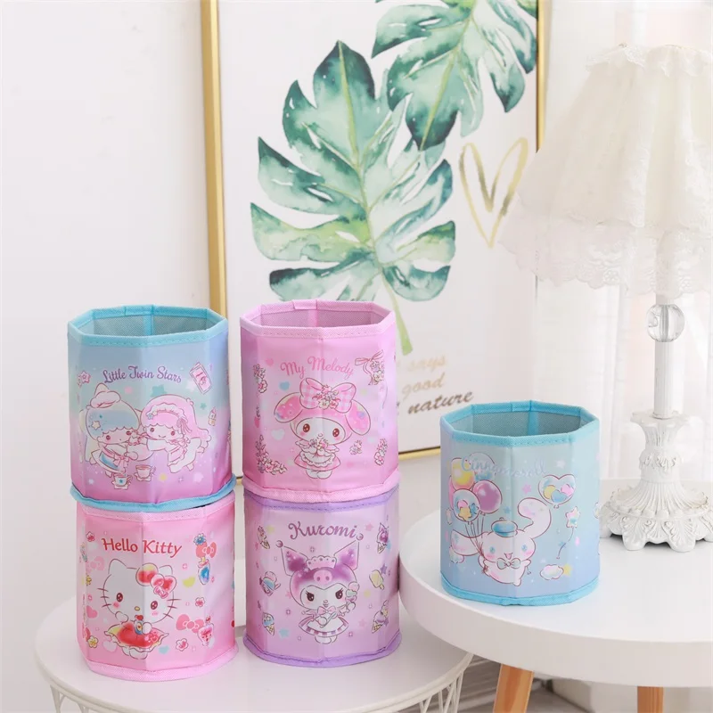 

Kawaii Sanrios Storage Box Hellokittys Mymelody Cartoon Cute Foldable Stationery Box Anime Sundries Organizer Box Girls Gifts