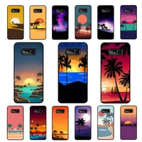 yndfcnb summer beach scene at sunset on sea phone case for samsung note 5 7 8 9 10 20 pro plus lite ultra a21 12 02