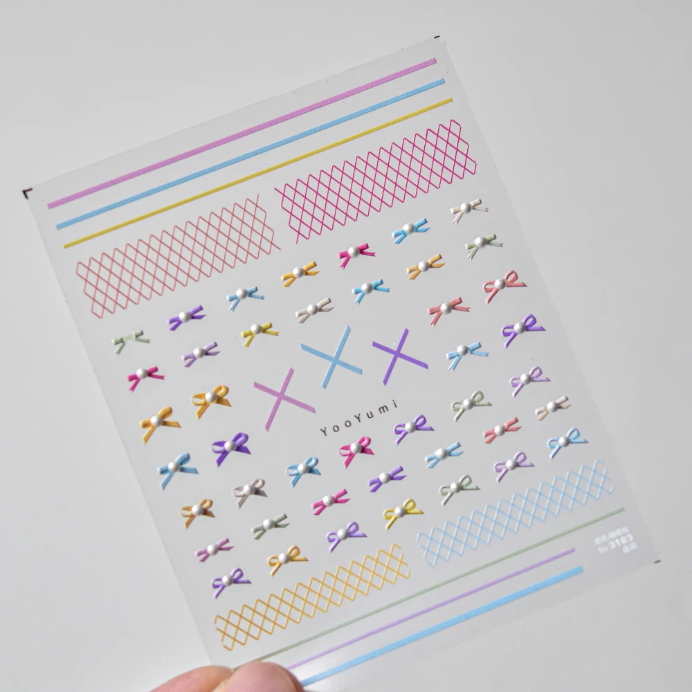 Красочный бант черный белый жемчужный яркий рельефный самоклеящийся искусство