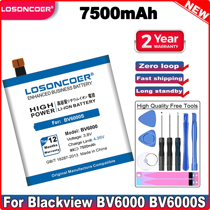 Аккумулятор LOSONCOER 7500 мАч BV6000 V756161P мобильный телефон для Blackview BV6000S | Мобильные