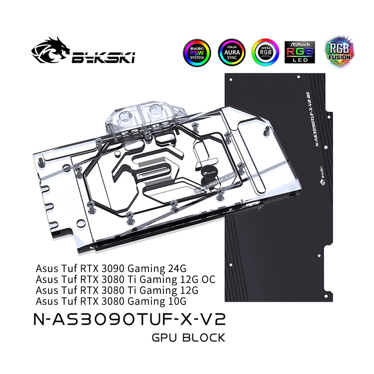 

Bykski GPU Water Block for ASUS TUF RTX3090/3080/3080ti GAMING Graphics Card,GPU Cooler Radiator ARGB AURA SYNC N-AS3090TUF-X-V2