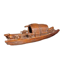 10 vintage wood carving modern home decor wooden statue sculpture boxwood boat desk study souvenir amusing