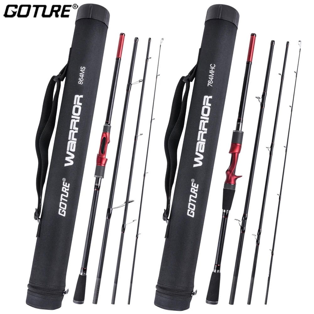

Goture 4 Section Portable Travel Fishing Rod 2.7M 2.4M 2.28M 2.13M Carbon Fiber Spinning Casting Rods with Tube For Lure Fishing