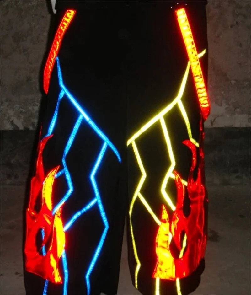 

COSLEE Melbourne Shuffle Pants Fluorescence Raver Ore Fire Techno Hardstyle Tanz Hose Fluoreszierend DJ PHAT Trousers Unisex NEW