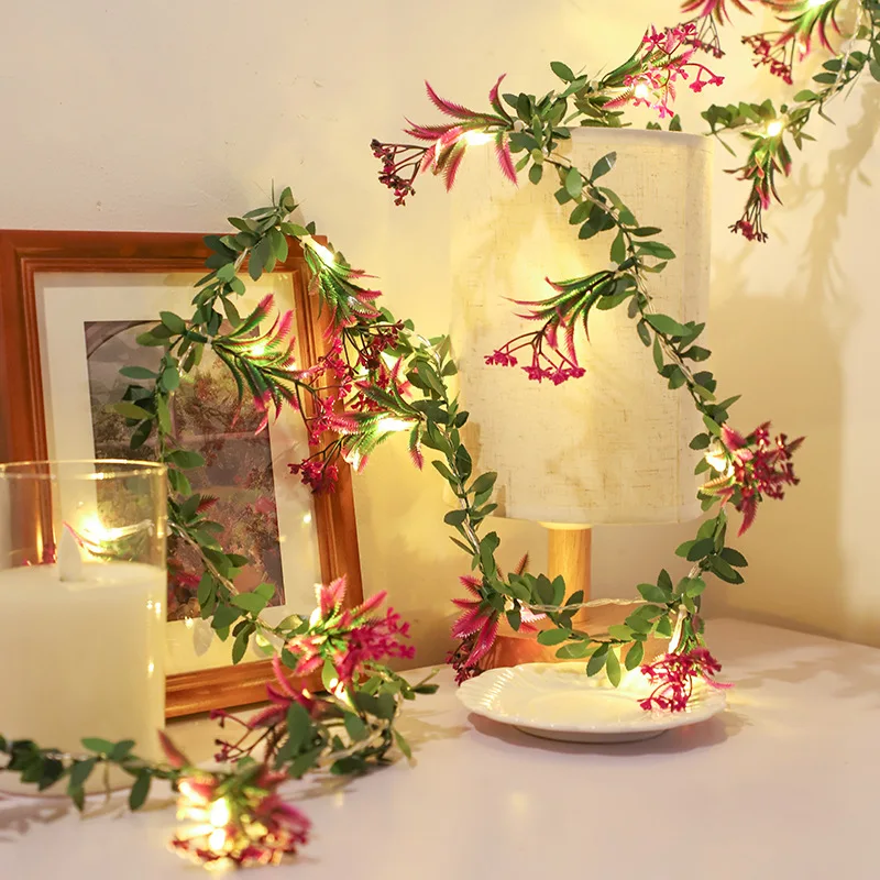 

LED String Lights Artificial Vine Gypsophila Battery Box Solar USB Charge Thanksgiving Christmas String Lights Outdoor Lights