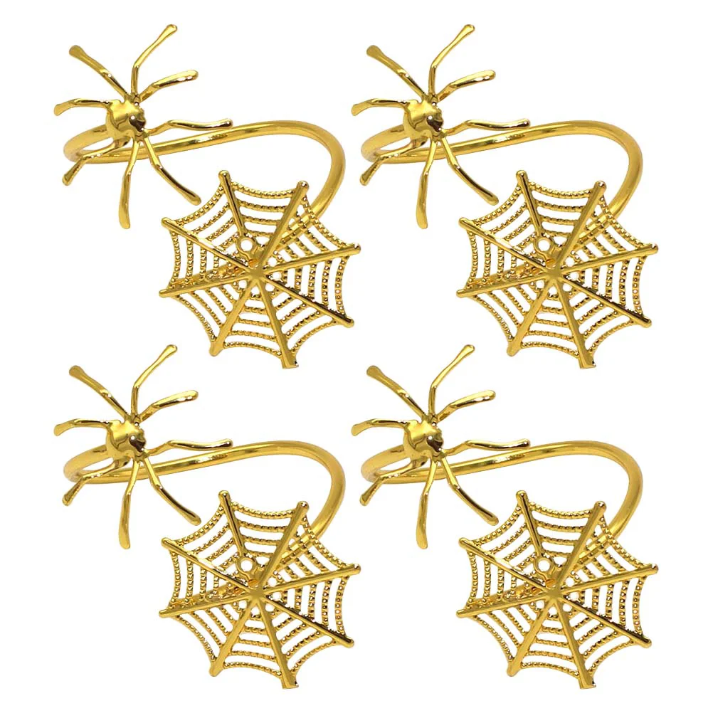 

Spider Web Napkin Ring Metal Circle Alloy Decoration Halloween Rings Decorative The