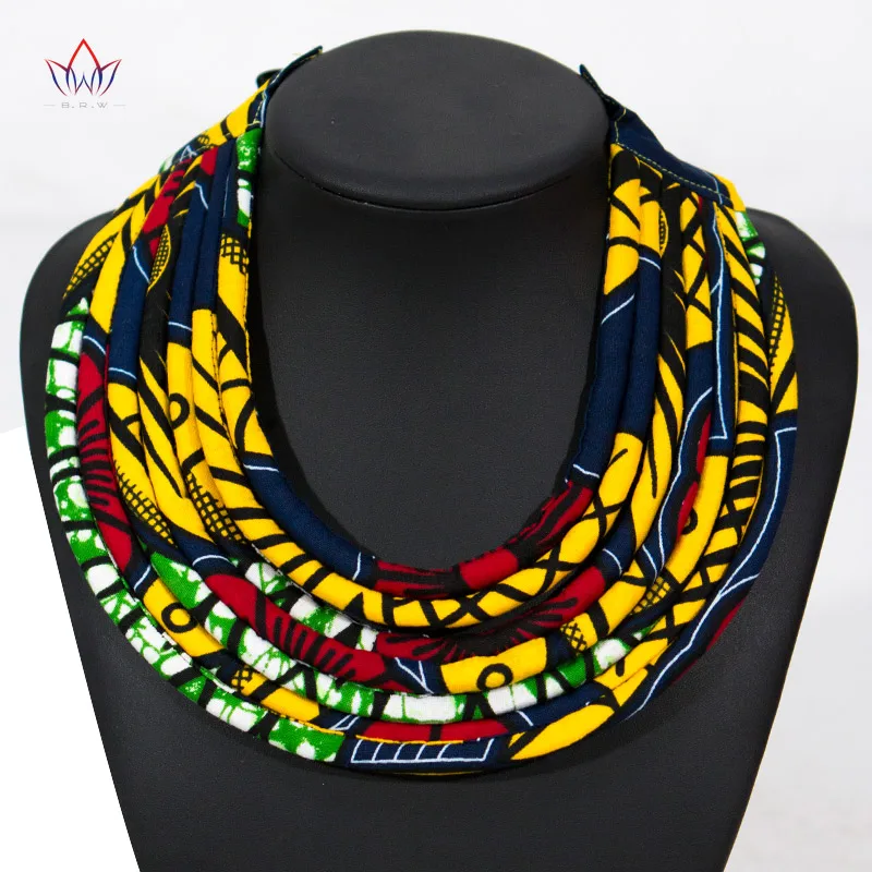 

2020 Multi-layered Handmade Jewelry Necklaces Ankara Fabric Necklaces African Bib Statement Necklaces Tribal Jewelry WYA07