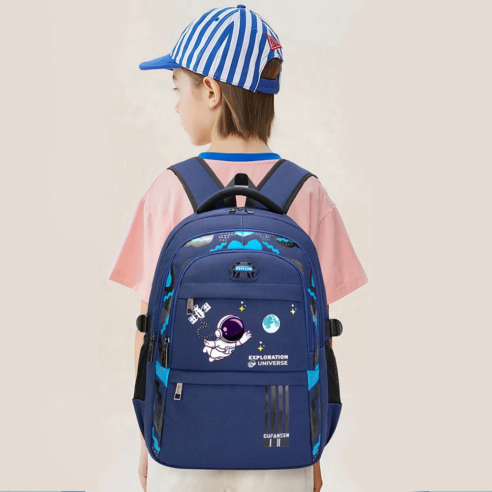

Kids Backpack Cartoon Astronaut Teenages Schoolbag Primary Waterproof Backpack Boys Girls Orthopedic Mochila Infantile 2023 New