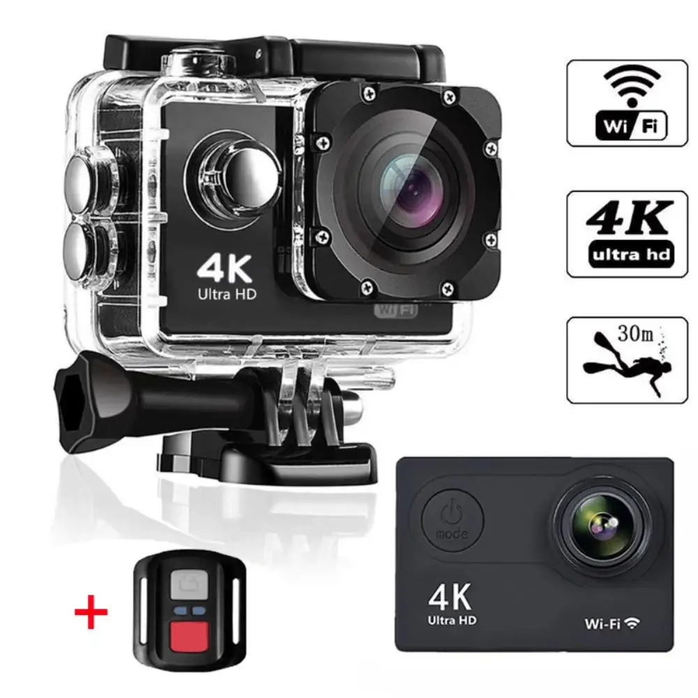 Водонепроницаемая Экшн-камера H9R, Ultra HD 4K, Wi-Fi, 12 МП, 2 ЖК-дисплея, 30 м, 170D, дистанционное управление, для шлема, велоспорта, уличная спортивная видеокамера