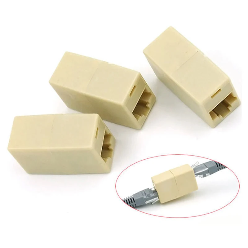 

10PCS New Internet Tools RJ45 Through CAT5 Coupler Plug RJ45 Adapter Network Cable Connector LAN Cable Extender Connector