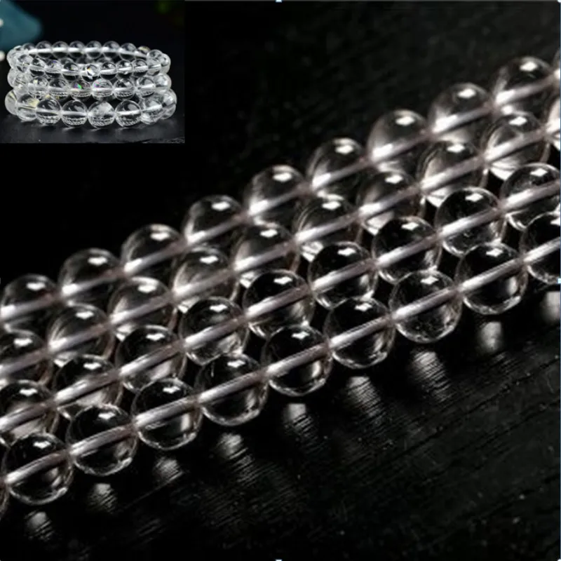 

2021 Jewelry Accessories Natural Round Loose Spacer Clear Crystal Beads
