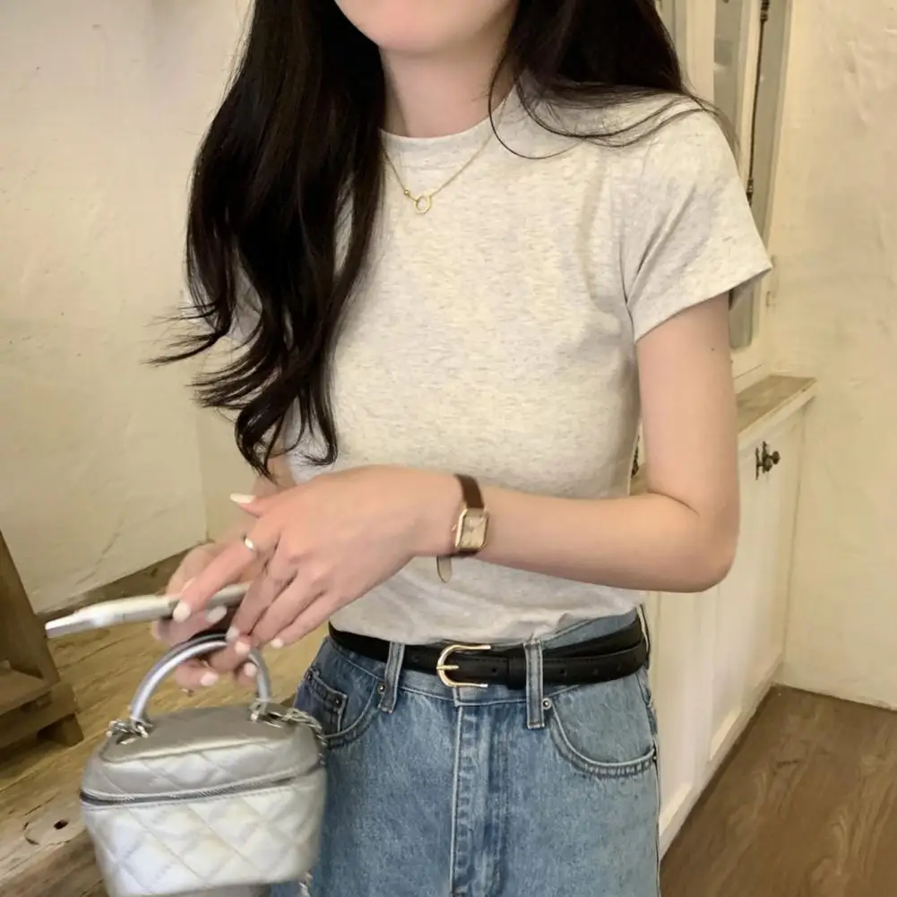 Женская Элегантная блузка с коротким рукавом стильная женская облегающая