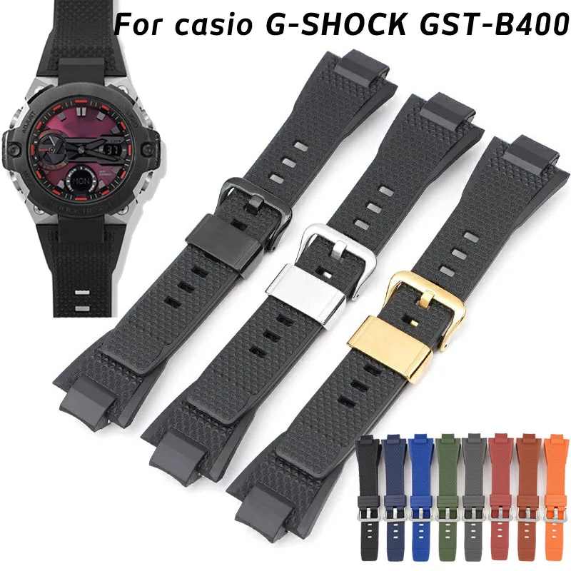 

Quick Release Sports TPU Watch Band Strap For Casio G-SHOCK GST-B400 Replacement Waterproof Resin Watchband Accessories