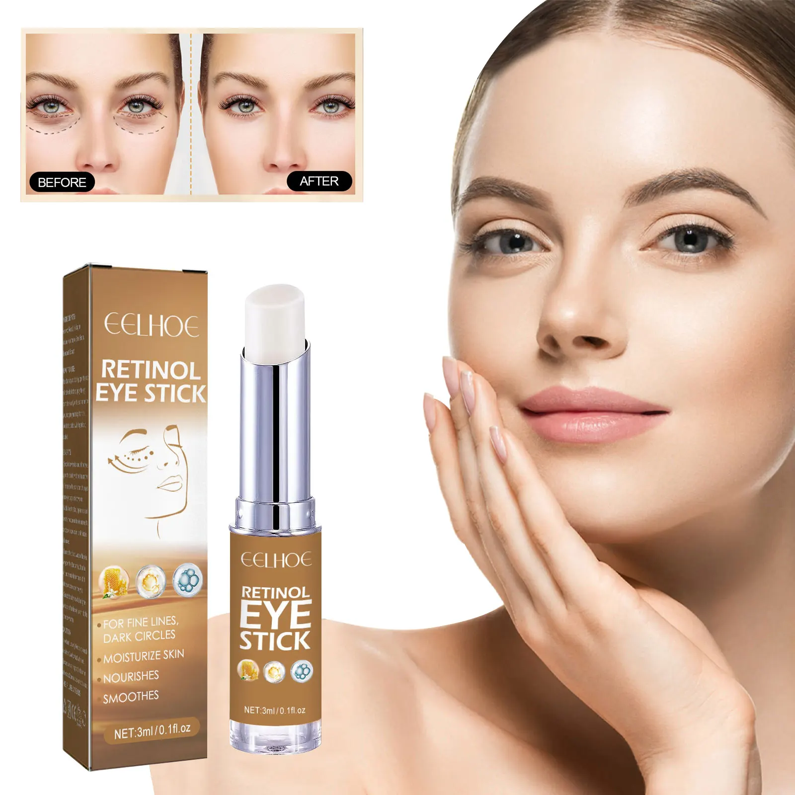 

Anti-Wrinkle Eye Cream Fade Firming Dark Circles Delay Aging Puffiness Lighten Fine Lines Remove Eyes Bag Moisturizing Care 6ml