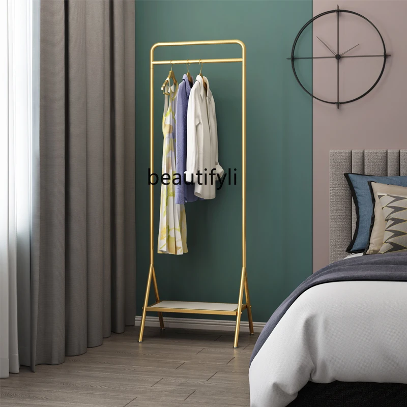 

zqNordic Light Luxury Coat Rack Floor Home Living Room Bedroom Corner Cloth Rack Simple Modern Clothes Rack