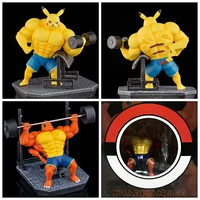 pokemon figure pikachu muscle gk charmander gengar weightlifting action figure kit model bodybuilding collection model toys15cm