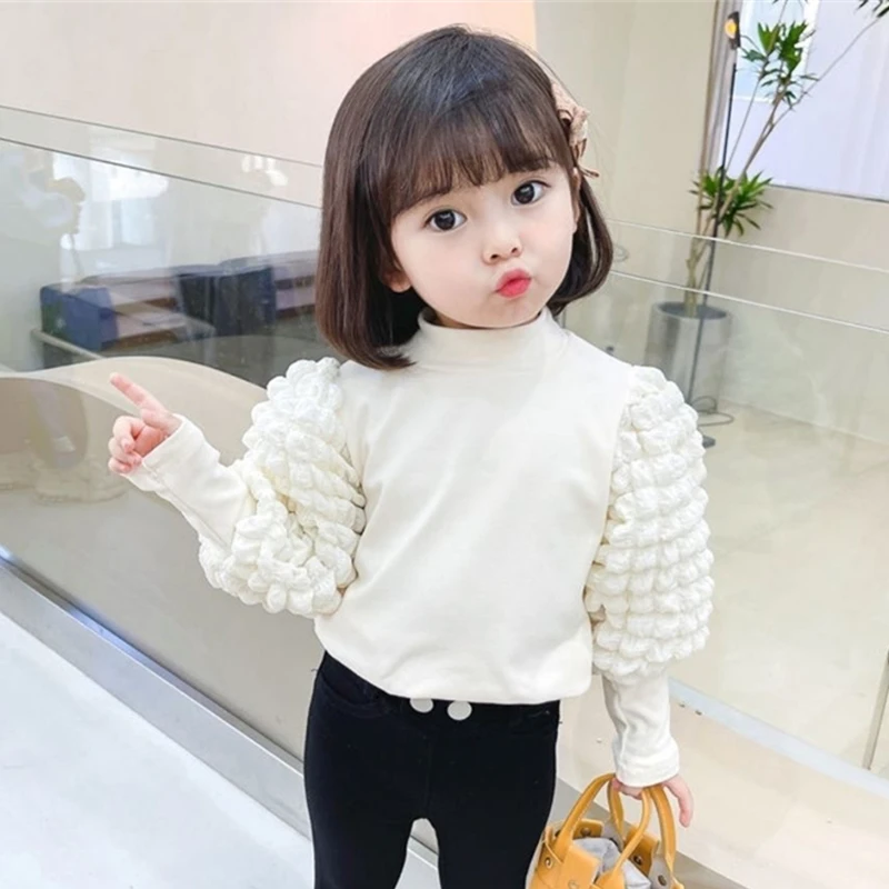 Baby Girl Princess T Shirt Puff Long Sleeve Infant Toddler Child Cotton Sweatshirt Girl Top Spring Autumn Baby Clothes 1-6Y