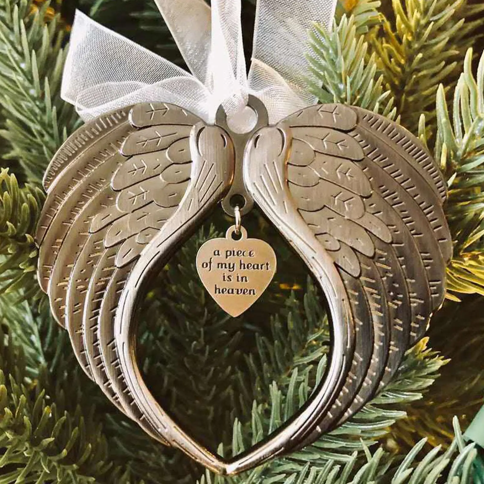 

Украшение «кусок моего сердца в небесах» для рождественской елки подвески-крылья, Рождественская радостная атмосфера, украшение для дома ...