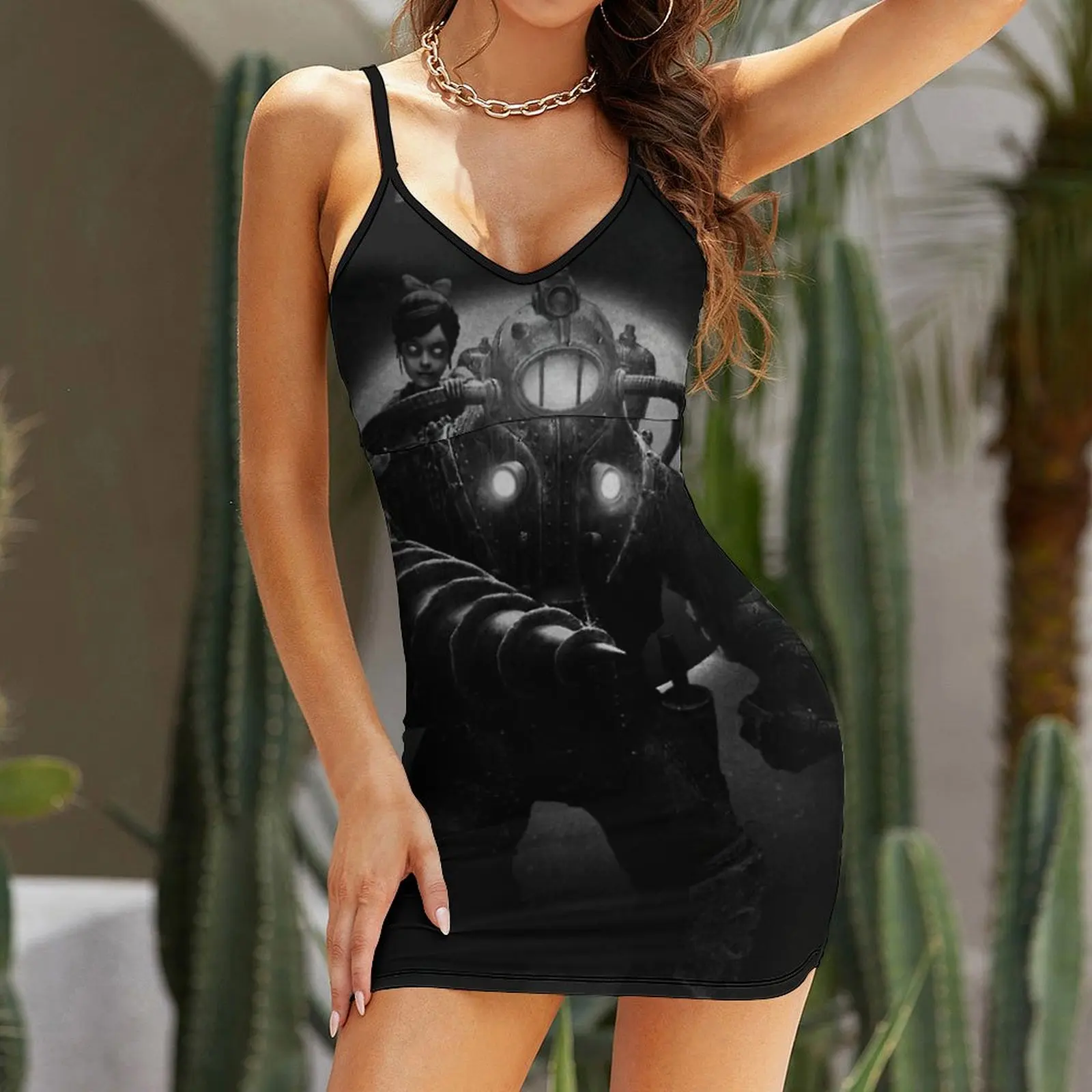 Bioshock Art Board Print For Sale Women's Sling Dress Unique Exotic Woman's Clothing Humor Graphic Vacations Dresses