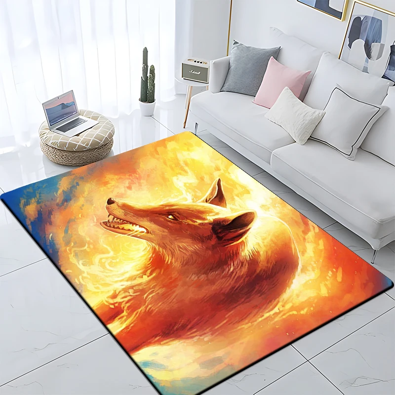 Art Animal Wolf 3D Print Carpets for Living Room Bedroom Decor Carpet Soft Flannel Home Bedside Floor Mat Play Area Rugs Gifts images - 6