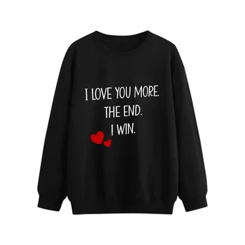 Graphic Cartoon Sweatshirt Top Women Valentine's Day Printing  Long Sleeved Sweatshirt Casual Blouse Loose Pullover Top Female 1