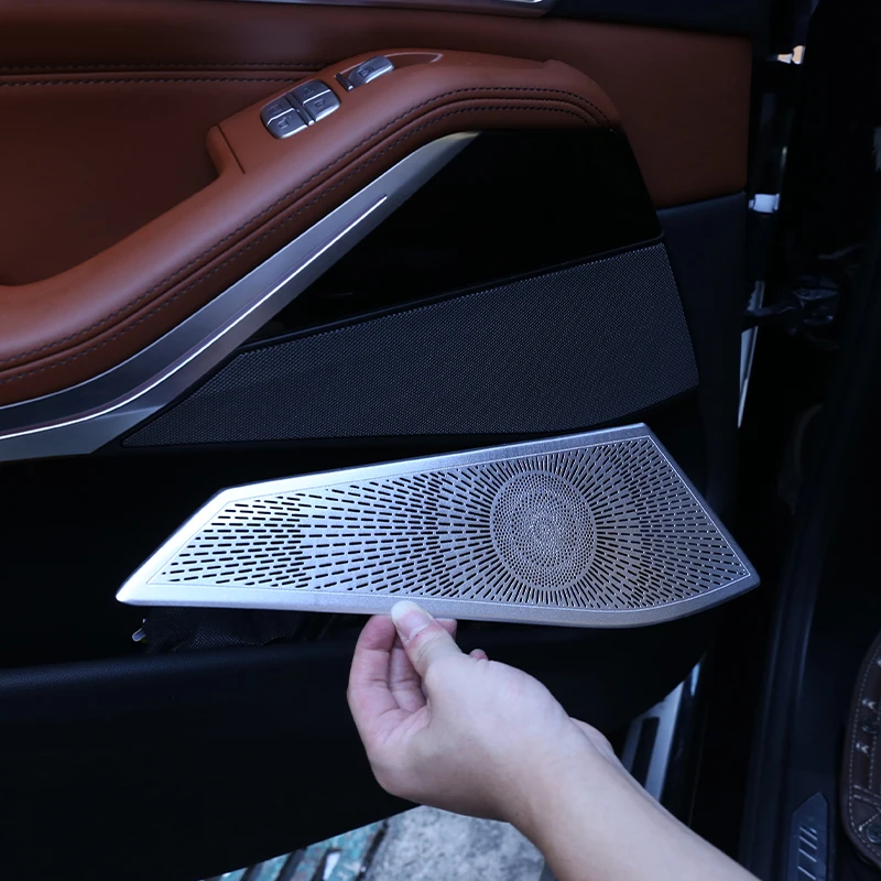 

Крышка для автомобильного аудиодинамика из алюминиевого сплава, отделка для двери, крышка для динамика, отделка, автомобильные аксессуары, интерьер для Bmw X5 X7 G05 G07 2019 -202