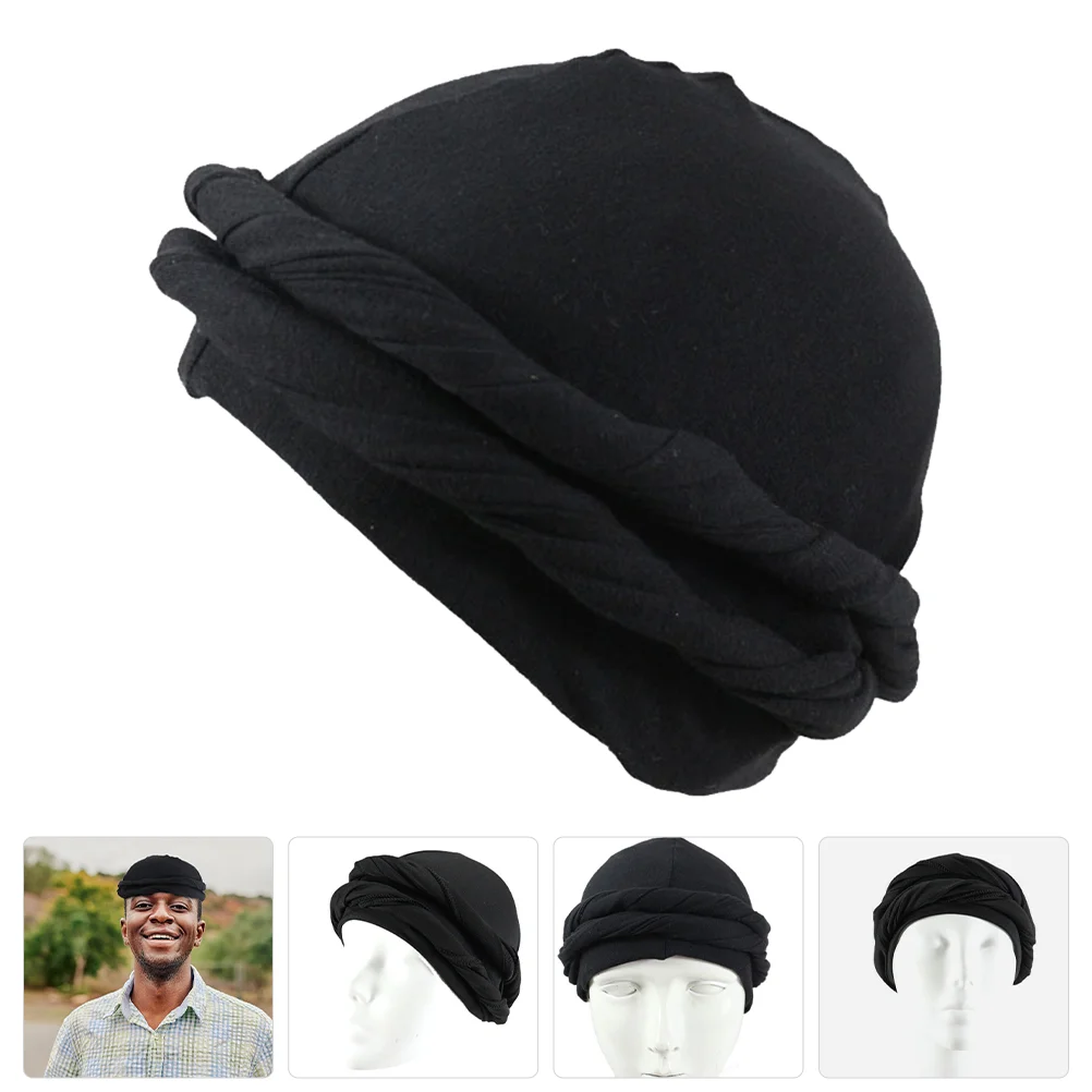 

Мужские банданы, винтажная мужская шапка, стрейчевая, цвет черный, витая, Baotou 18x18 см, мужские головные уборы из модала