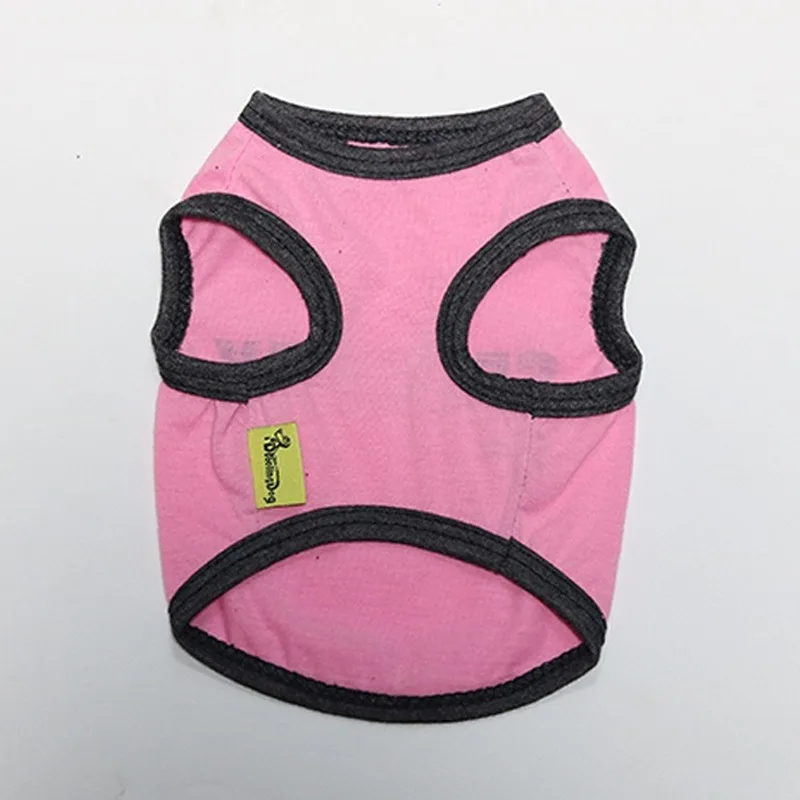 Pet Clothing Dog Clothes Fashion Foreign Trade Single Printed Security Guard Small Dogs Vest Black Pink Spring and Summer New | Дом и сад