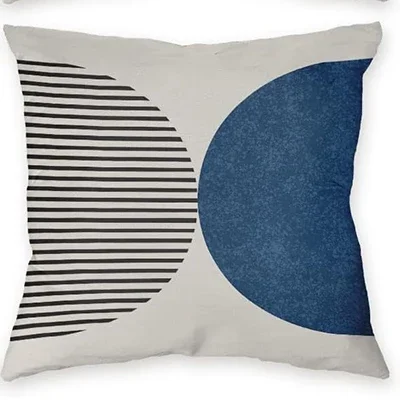 Льняная хлопковая наволочка 40x40/45x45/50x50 см с абстрактным рисунком