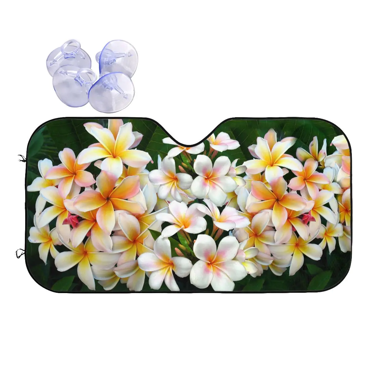 

Frangipani Flower Funny Windshield Sunshade 76x140cm Plumeria Aluminium Foil Car Sunshade Accessories Covers