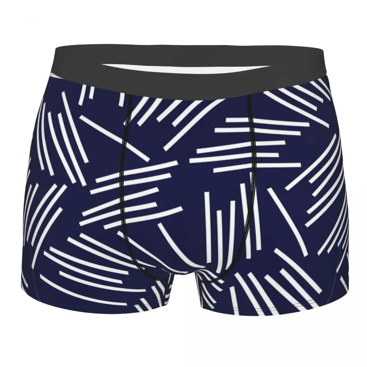 

Navy Stripe Pattern Man Underwear Modern Boxer Briefs Shorts Panties Novelty Breathable Underpants for Homme S-XXL