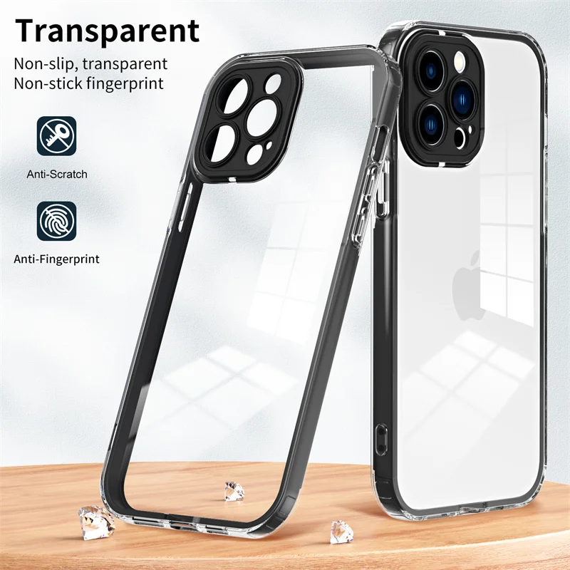 

Shockproof Camera Protection Clear Phone Case For iPhone 13 11 12 Pro Max XR X XS Max XS Transparent Silicone Bumper Back Cover