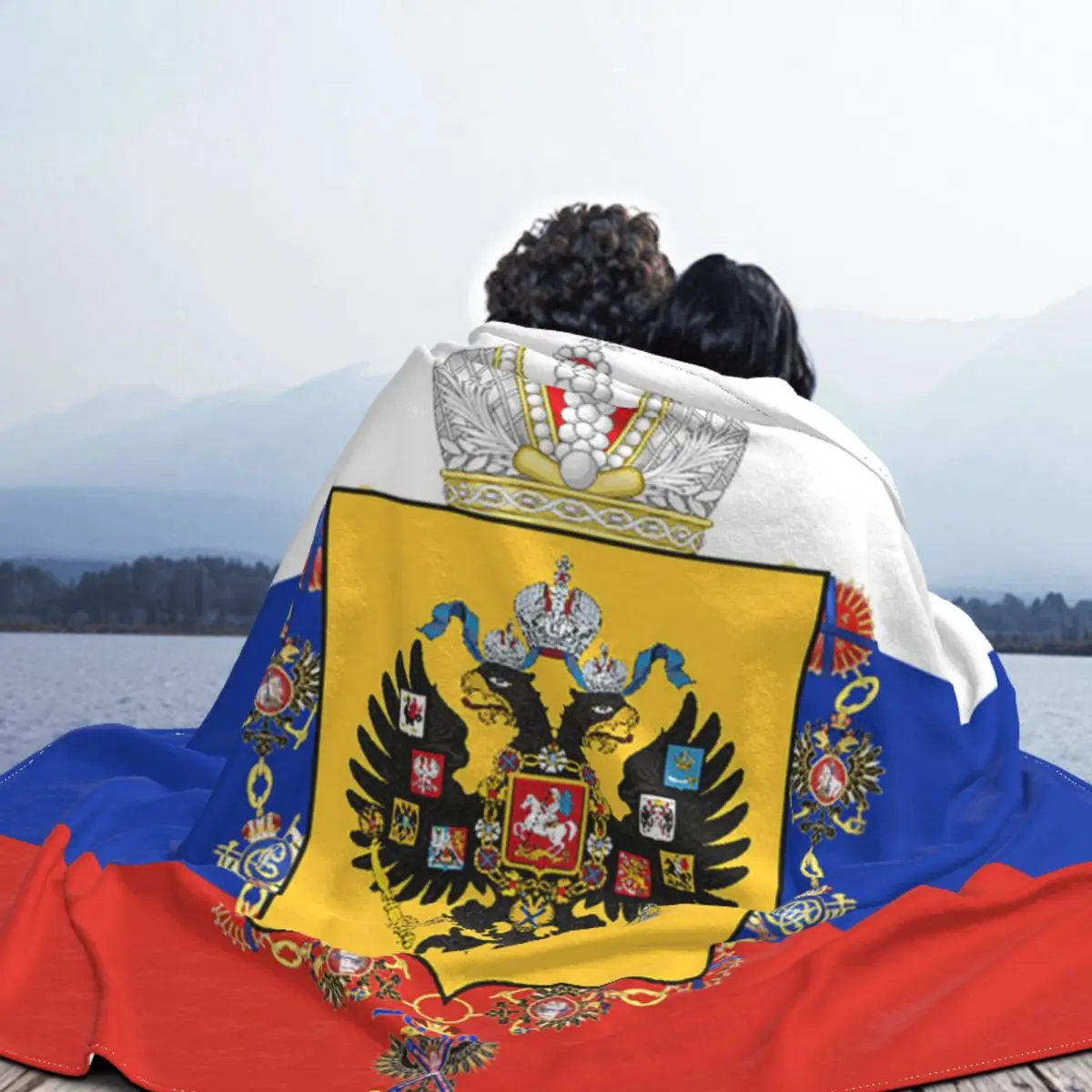 Одеяло с флагом Российской империи многофункциональное супермягкое покрывало