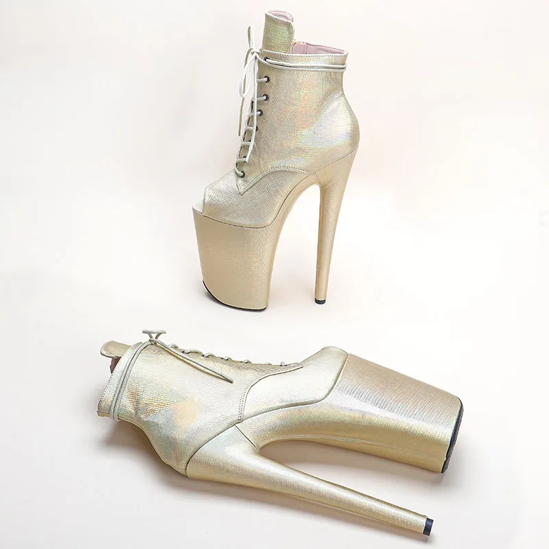 Leecabe  23CM/9inches  PU upper Sexy boots  High Heels Platform Pole Dance shoes