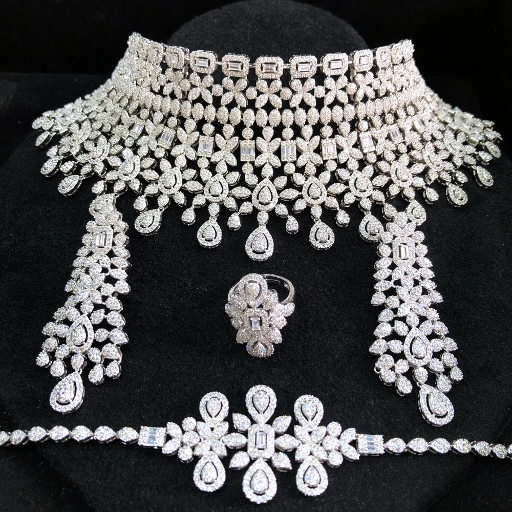 GODKI Роскошные комплекты африканских украшений с перьями и листьями ожерелье