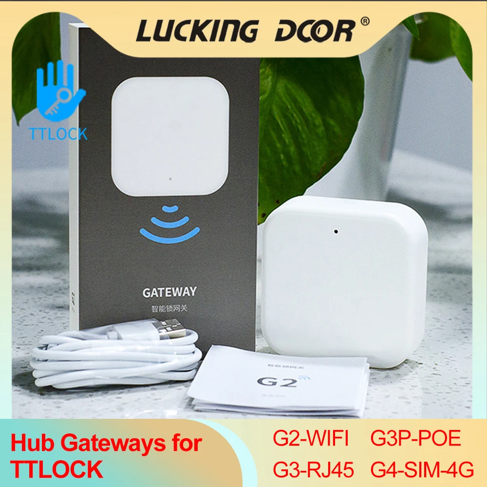 

TTlock Gateways G2 G3 G3P G4 Bluetooth to 4G / GJ45/ WiFi Hub Smart Home Device TThotel TT Lock App Phone Remote Control Unlock