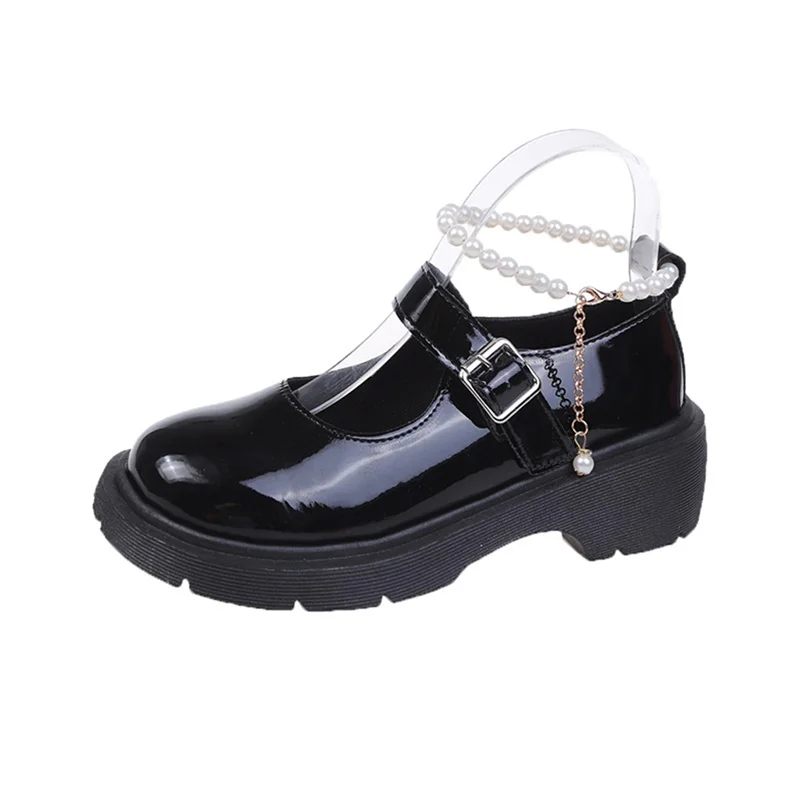 

1Pair New Lolita Shoes Japanese Mary Jane Shoes Vintage Girls JK Uniform Platform Shoes High Heels Round Heel